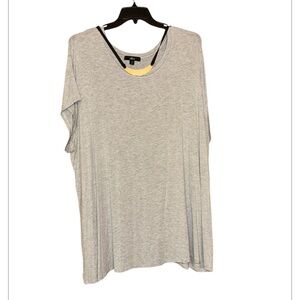Ellos Gray Short Sleeve stretchy Top 3X